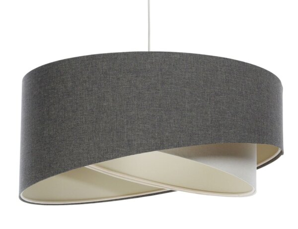 Lampe à suspendre Abat-jour en tissu et Ø 50 cm E27 Gris Crème réglable