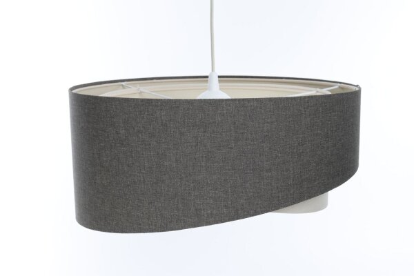 Lampe à suspendre Abat-jour en tissu et Ø 50 cm E27 Gris Crème réglable