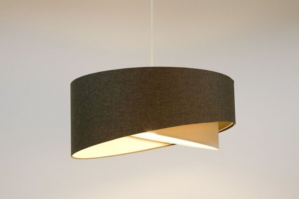 Lampe à suspendre Abat-jour en tissu et Ø 50 cm E27 Gris Crème réglable