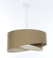 Suspension Tissu E27 D : 45 cm rond Beige Tissu Moderne