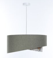 Suspension ronde D : 40 cm E27 Vert Blanc Floral...