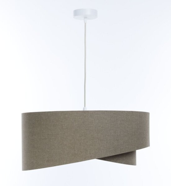 Suspension réglable Marron E27 ronde Ø 50 cm Tissu Moderne