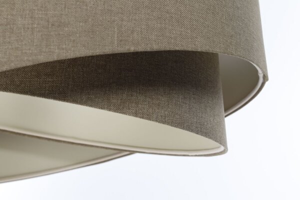 Suspension réglable Marron E27 ronde Ø 50 cm Tissu Moderne