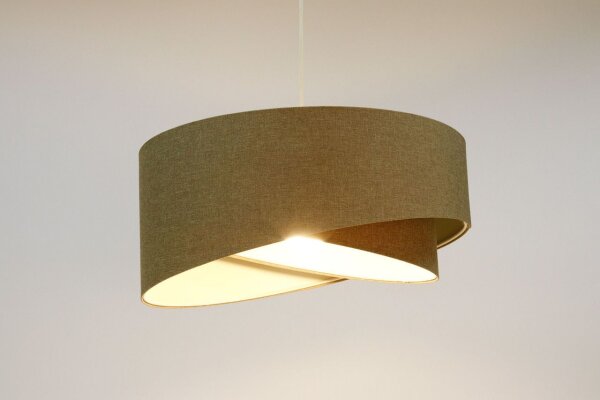 Lampe à suspendre tissu E27 D : 60 cm rond Tissu brun Moderne INGRAM