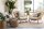 Suspension Tissu rond D : 50 cm E27 Vert Blanc Floral