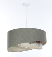 Suspension Vert Blanc Floral E27 ronde D : 60 cm...