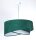 Suspension ronde Ø 50 cm E27 Tissu aspect velours vert blanc