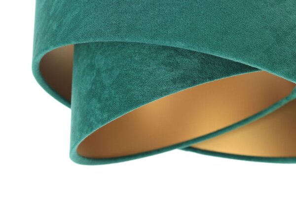 Lampe à suspendre 3 flammes vert or E27 tissu aspect velours