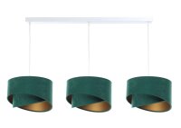 Lampe &agrave; suspendre 3 flammes vert or E27 tissu...