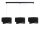 Suspension tissu 3 flammes tissu noir or E27