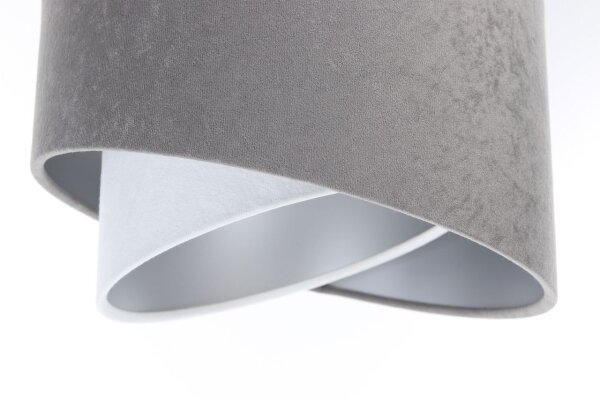 Suspension Blanc Gris Argent E27 Tissu 3-flamme réglable