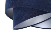 Suspension Tissu aspect velours 3x E27 Blanc Bleu Argent
