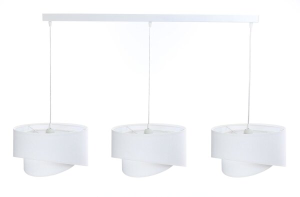 Suspension Blanc réglable 3 flammes E27 Tissu aspect velours