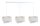 Suspension tissu 3 flammes blanc or E27 aspect velours