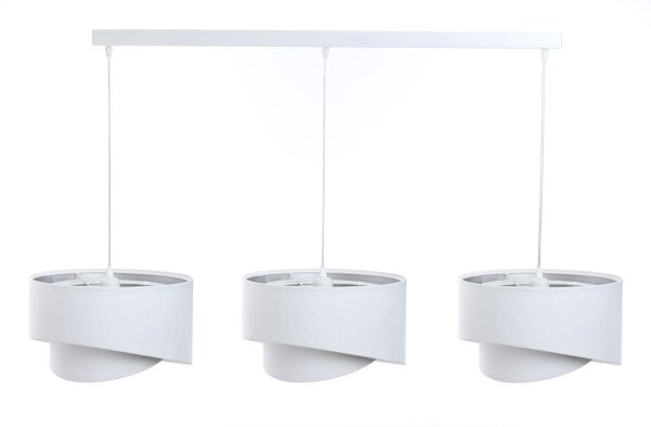 Suspension Blanc Argent E27 Tissu Aspect velours 3 flammes