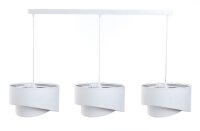 Suspension Blanc Argent E27 Tissu Aspect velours 3 flammes