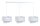 Suspension Blanc Argent E27 Tissu Aspect velours 3 flammes