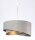 Lampe à suspendre E27 tissu rond Ø 50 cm gris or argent