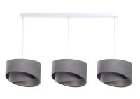 Suspension 3 flammes en blanc gris argent E27 Tissu