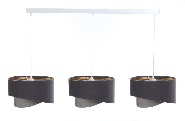 Suspension Tissu Aspect velours Moderne 3-flamme E27
