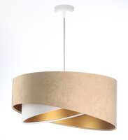 Lampe à suspendre Tissu Beige Or E27 rond D : 50...