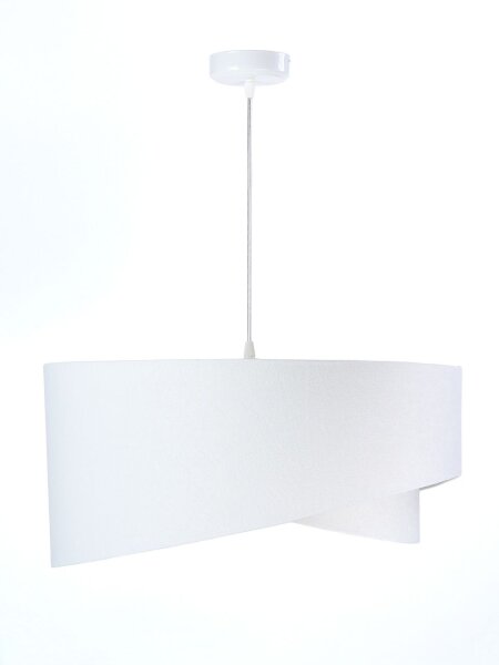 Lampe à suspendre Blanc E27 rond D : 50 cm Tissu aspect velours Moderne
