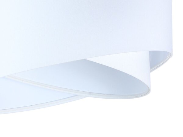 Lampe à suspendre Blanc E27 rond D : 50 cm Tissu aspect velours Moderne