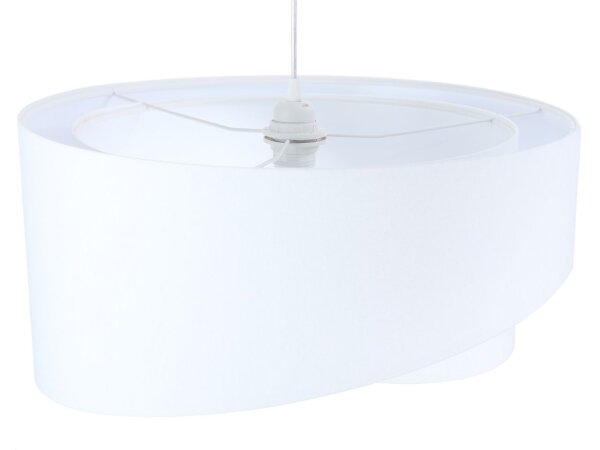 Lampe à suspendre Blanc E27 rond D : 50 cm Tissu aspect velours Moderne