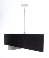 Suspension ronde Ø 50 cm E27 tissu noir or gris...