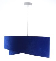 Lampe à suspendre tissu bleu cobalt argent E27...