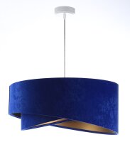 Suspension E27 ronde &Oslash; 50 cm Bleu Or Tissu aspect...