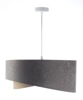 Suspension ronde Ø 50 cm Gris Argent Beige Or E27...