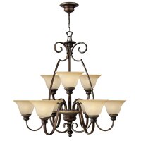 Lustre Suspendu Ø91cm Verre Abat-jour Campagne