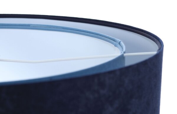Suspension bleue E27 ronde D : 50 cm Aspect velours Tissu
