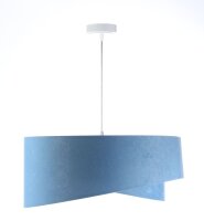 Suspension ronde Ø 50 cm Blanc Bleu Tissu aspect...