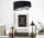 Suspension ronde D : 50 cm Tissu aspect velours noir blanc
