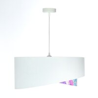 Suspension Blanc Violet Fleurs Print E27 rond Ø 50...