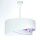 Suspension Blanc Violet Fleurs Print E27 rond Ø 50 cm Tissu