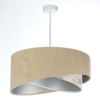 Suspension Tissu &Oslash; 50 cm rond Aspect velours Beige...