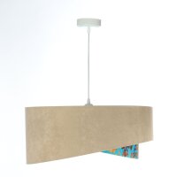 Suspension E27 ronde Ø 50 cm Tissu aspect velours...