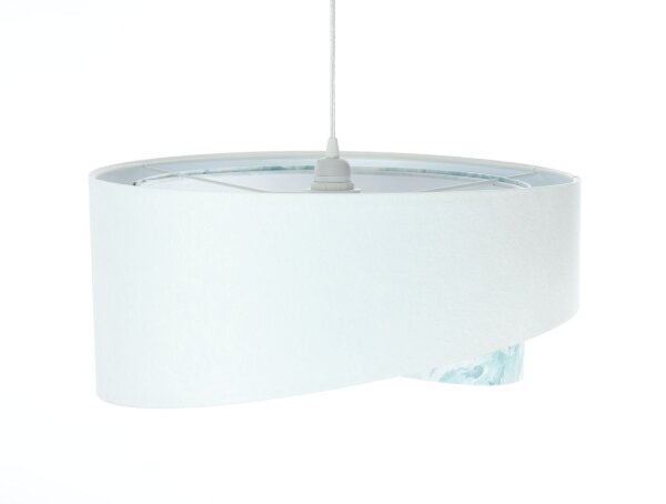 Lampe à suspendre tissu Ø 50 cm blanc bleu clair marbré rond E27