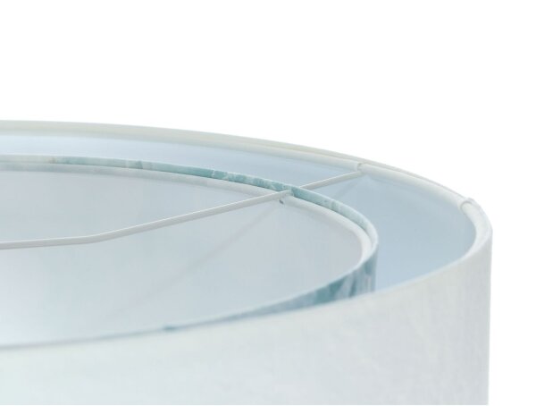 Lampe à suspendre tissu Ø 50 cm blanc bleu clair marbré rond E27