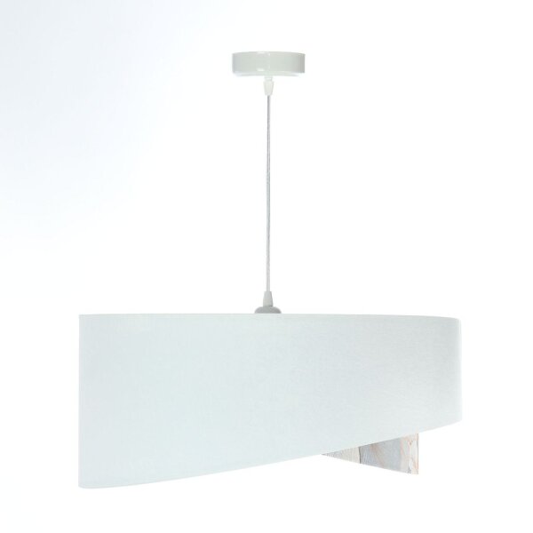 Lampe à suspendre Blanc Crème rond Ø 50 cm E27 Aspect velours Tissu