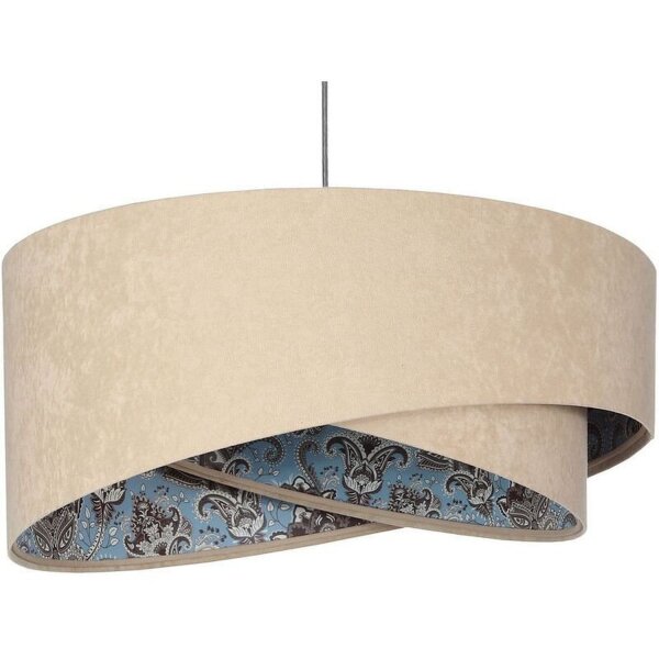 Suspension Tissu aspect velours rond Ø 50 cm Moderne E27