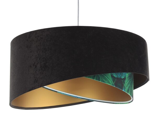 Suspension E27 ronde D : 50 cm Tissu aspect velours Tropical