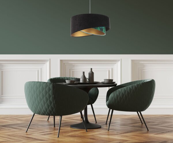 Suspension E27 ronde D : 50 cm Tissu aspect velours Tropical