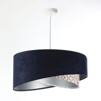 Suspension Tissu D : 50 cm Aspect velours Bleu Beige...