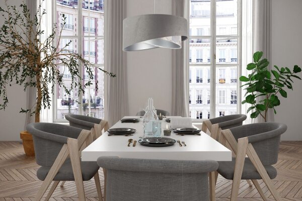 Suspension ronde D : 50 cm Tissu aspect velours KARIM
