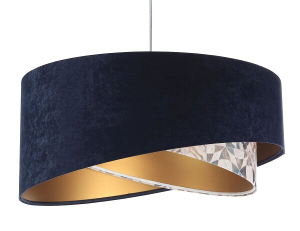Suspension E27 ronde Ø 50 cm Tissu aspect velours KARIM