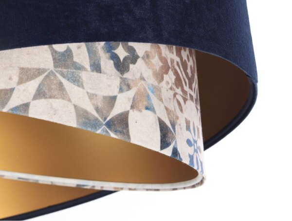 Suspension E27 ronde Ø 50 cm Tissu aspect velours KARIM